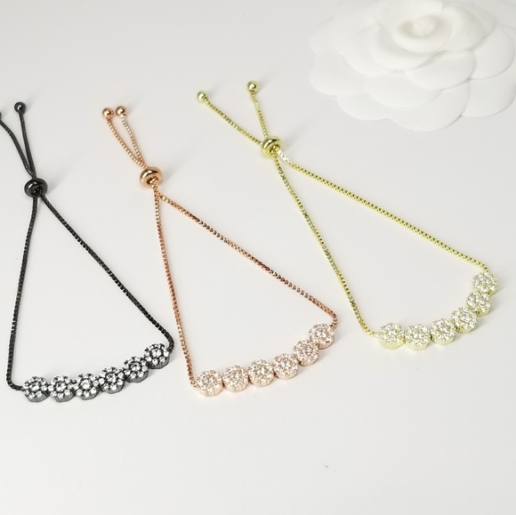 NEW Pave CZ Diamond Bracelet Slider - Picture 5 of 6